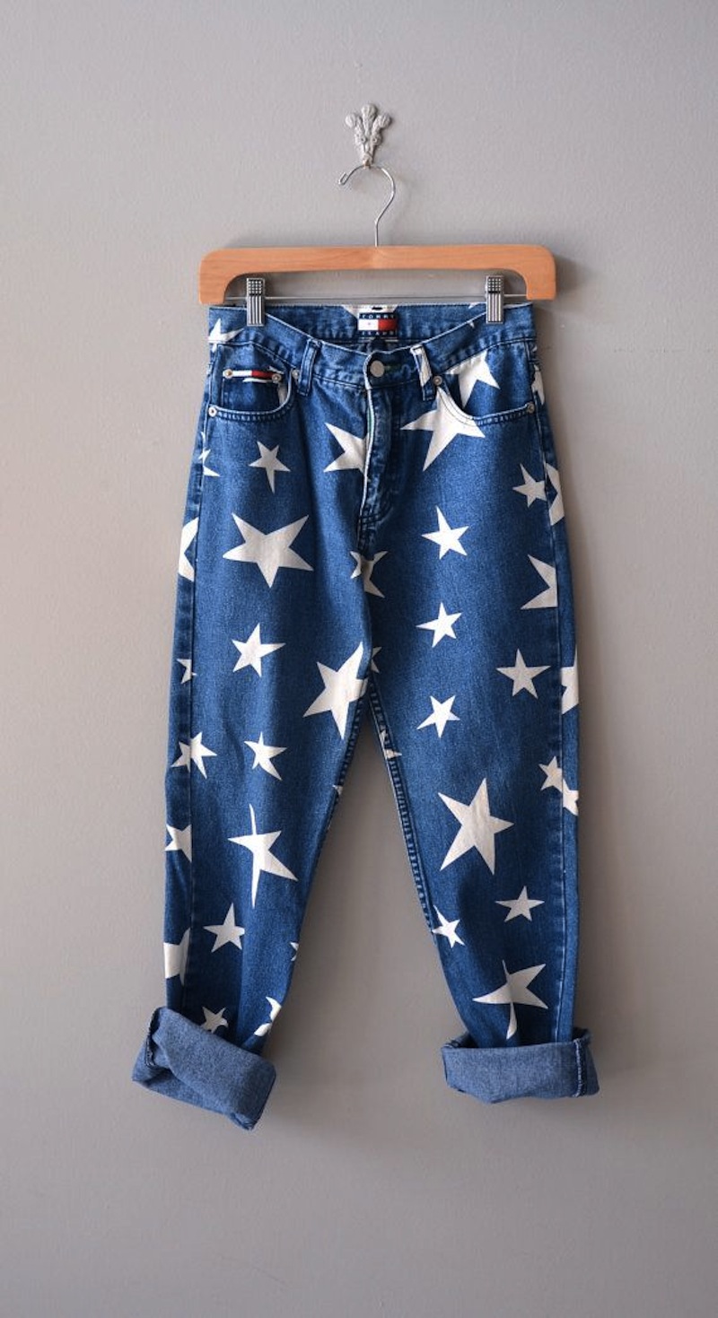 90´s star printed jeans denim