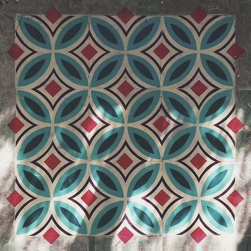 spray painted moroccon tiles 2