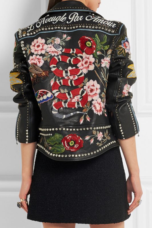 Gucci Hand-Painted Leather Biker Jacket 4